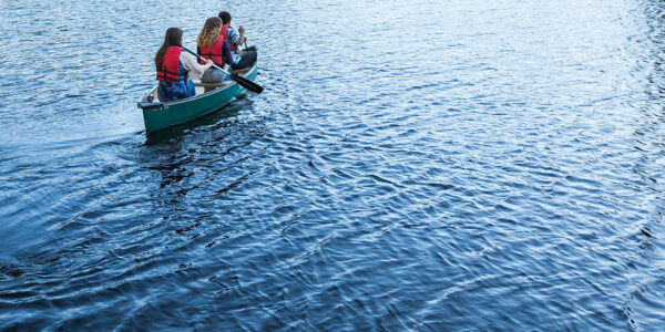 Canoe trip on lake